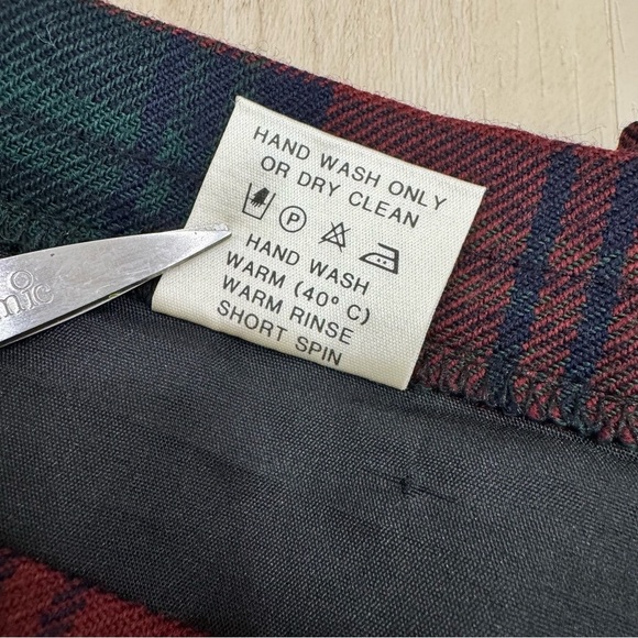 Meigle Scottish 100% pure new wool Red Green Tartan Watch Plaid skirt New Sz 16 - Picture 4 of 7